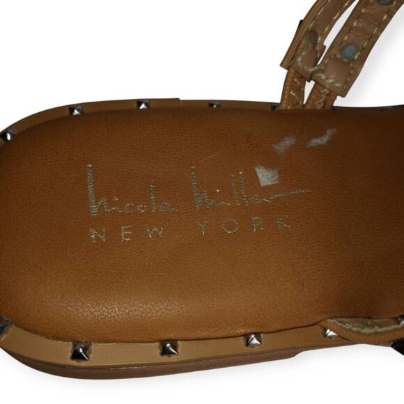 NICOLE MILLER NUDE SILVER STUDDED SANDALS SZ.8.5 EUC. - Picture 5 of 7